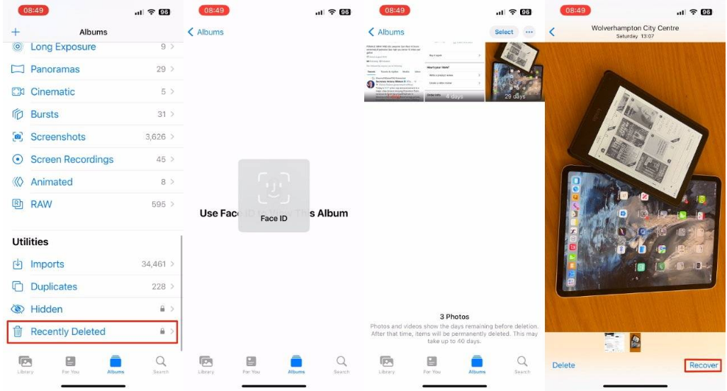 东营苹果14维修分享 iPhone14 上恢复已删除的照片 