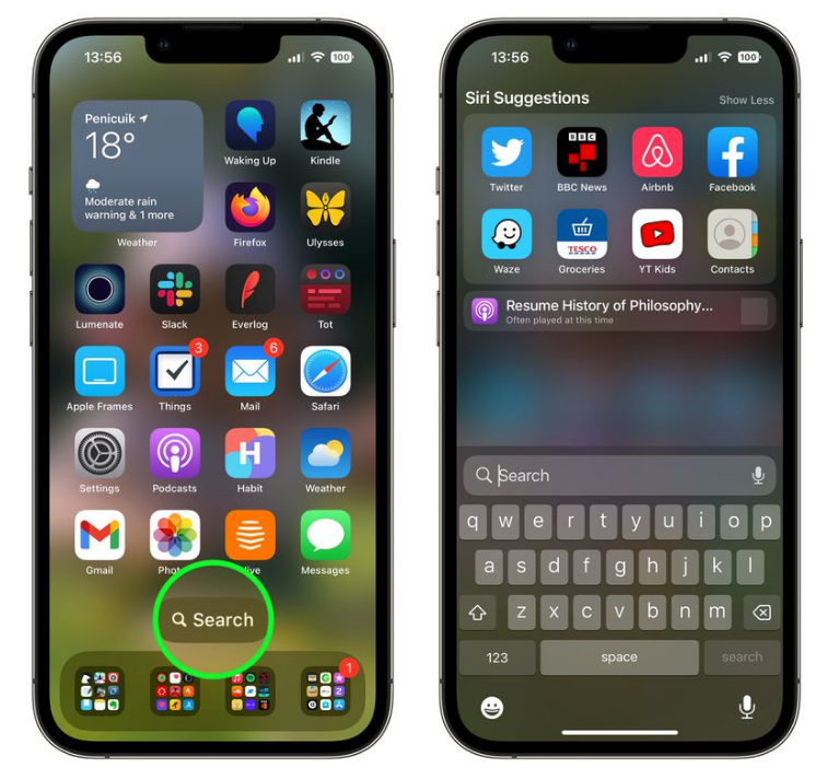 东营苹果手机维修分享升级到 iOS 16 后，如何删除主屏幕上的搜索按钮 
